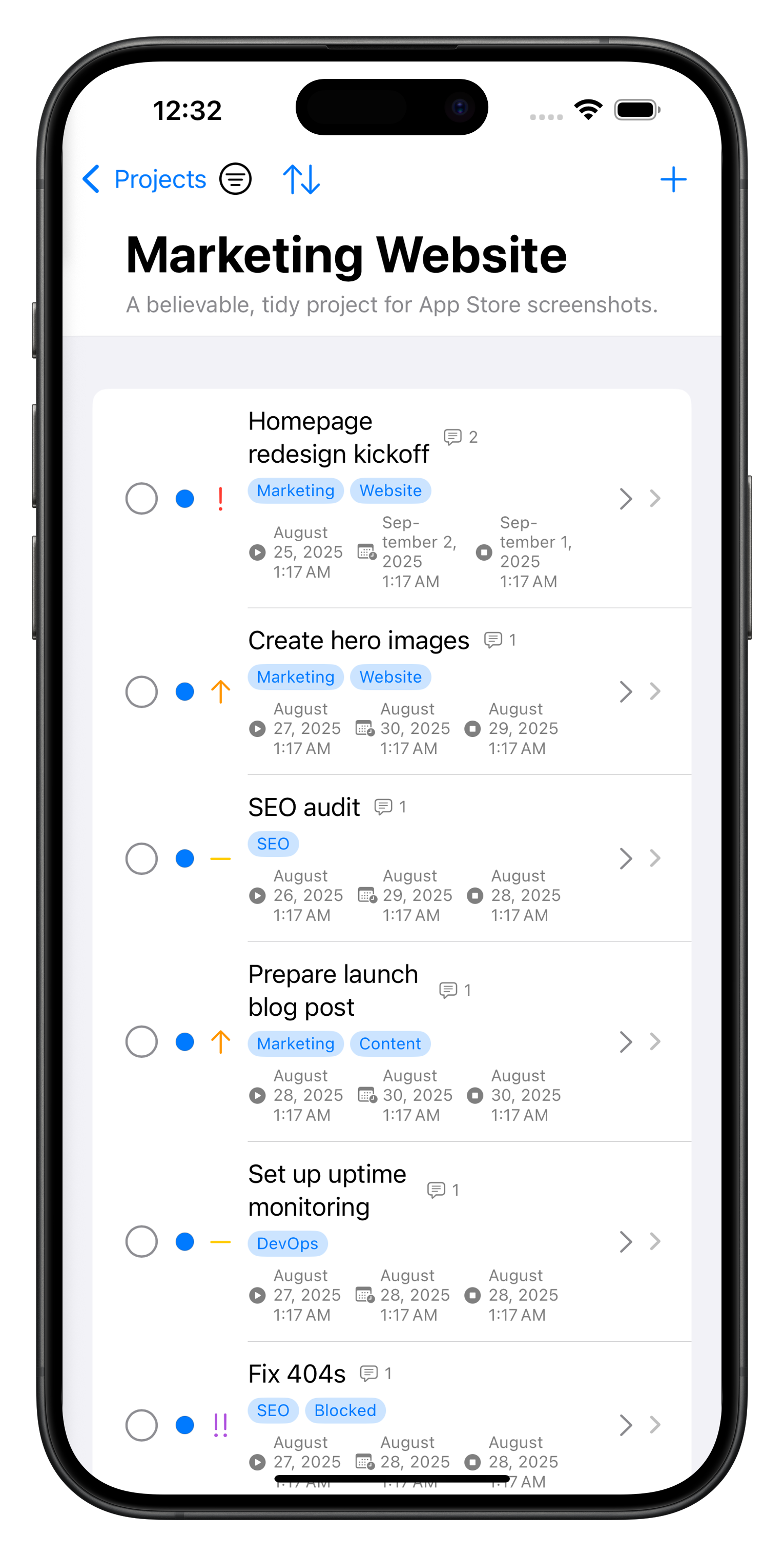 Kuna task management interface